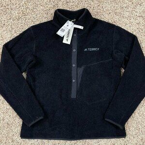 Adidas Women's Terrex Xploric High Pile Fleece Pullover Sweatshirt Black, Size M